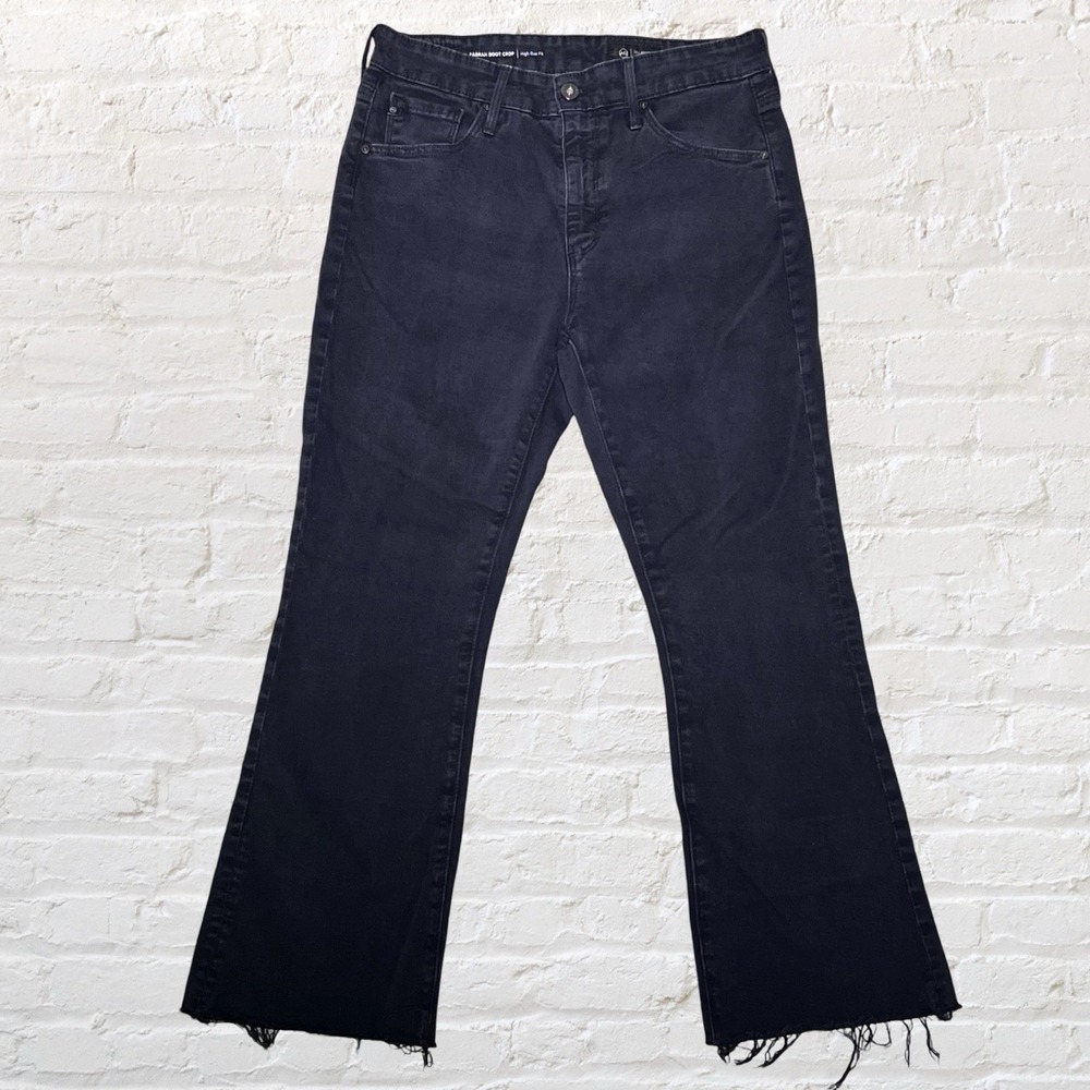 AG Adriano Goldschmied Black Cropped Jeans